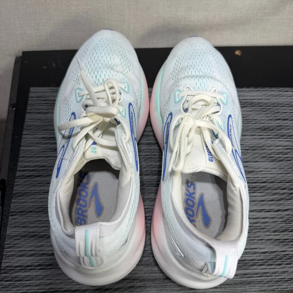 Brooks Glycerin 22 Shoes - Women 10.5 - White Blue Pink Running 1204341B110